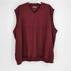 Pro Tour Performance Golf Mens Burgundy V-Neck Sweater Vest Size XXL